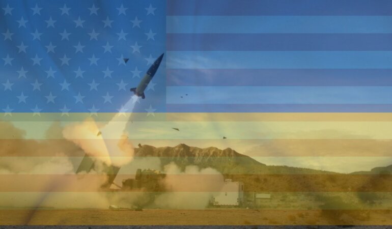 ATACMS, флаги Украины и США