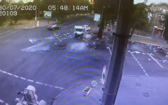 ДТП в Одессе, автомобиль патрульной полиции, микроавтобус