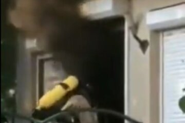 Одесса,Пожар в ПриватБанке, в Одессе горело отделение ПриватБанка