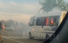 Опубликовано видео момента нападения на автобус на трассе Киев-Харьков