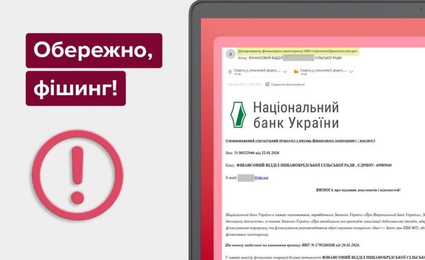 Фішингова атака під виглядом НБУ