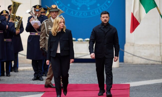 Джорджіа Мелоні та Володимир Зеленський