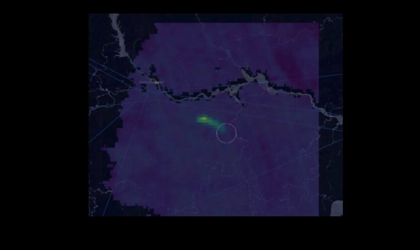 Спутниковый снимок: взрыв метана на российском газопроводе