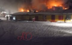 Пожежа на базі постачання в Мурманську