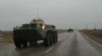 Колонна военной российской техники в Крыму