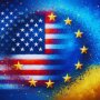 США, Україна та Європа, прапори