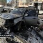 Взрыв автомобиля во дворе жилого дома по улице Героев Днепра в Киеве