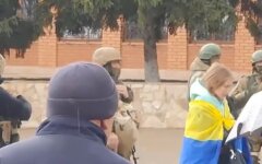 Митинг в Каховке 3 апреля, вторжение России, оккупация