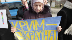 Crimean citizens protest against referendum