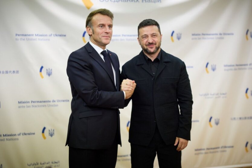 Владимир Зеленский и Эммануэль Макрон