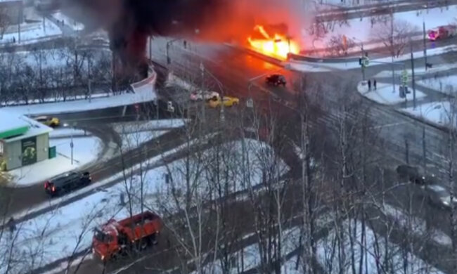 Пожар на электроподстанции в Москве