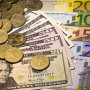 Деньги, гривна, евро, доллар. Обменный курс