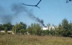 Взрыв на нефтебазе на Донбассе