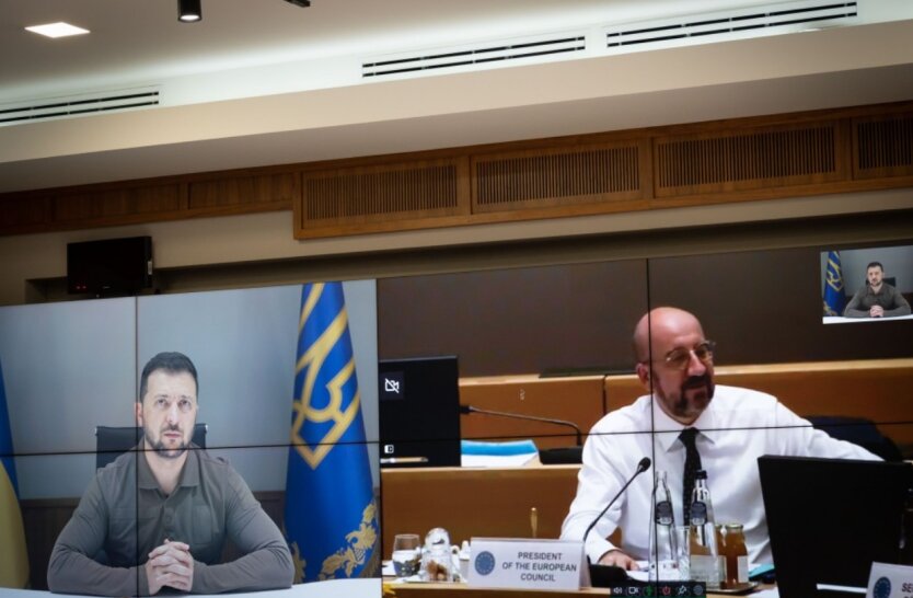 Владимир Зеленский  обртился к Европейскому Совету, фото