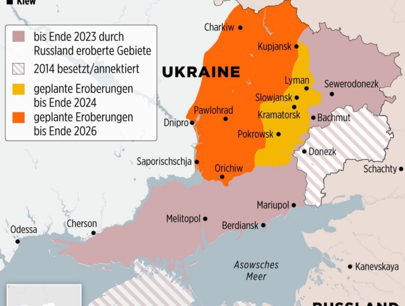 Путин намерен продолжать войну до 2026 года и захватить Харьков и Днепр, - Bild