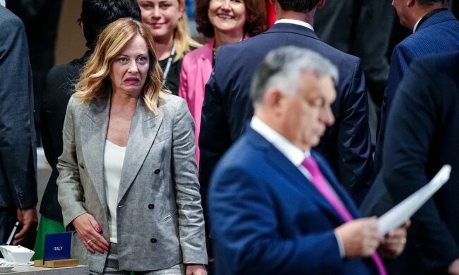 Джорджа Мелони, Виктор Орбан, фото - Kay Nietfeld / picture alliance via Getty Images