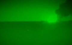 Крейсер Москва горит