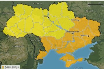 Карта Украины по геополитической ориентации