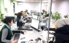 Прием людей в отделении Пенсионного фонда Украины