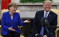 U.S. President Trump welcomes German Chancellor Merkel at the White House in Washington