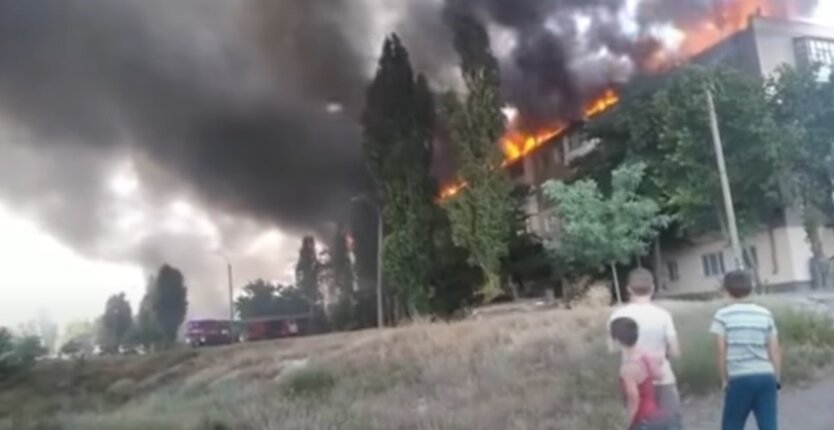 Пожар в Новой Каховке