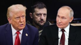 Дональд Трамп, Володимир Зеленський та Володимир Путін / Фото: LSM+