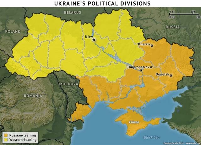 Карта Украины по геополитической ориентации