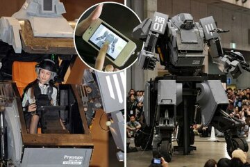 Управлять роботом можно изнутри, сидя в кресле пилота, либо с помощью смартфона.