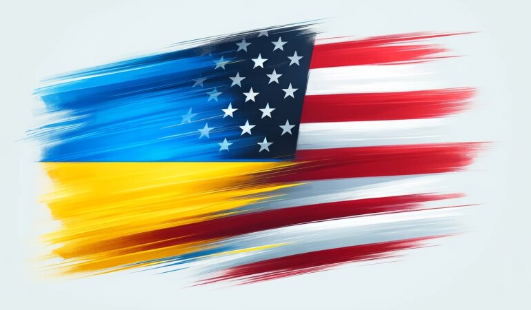 Украина и США, флаги