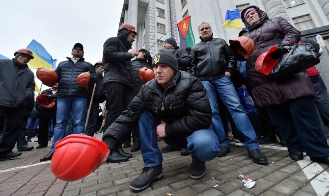 Акции шахтеров в Киеве