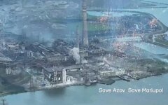 Удары зажигательными снарядами по "Азовстали", рашисты, Азов, война с Россией