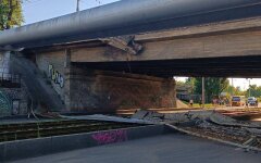 Авария моста в Киеве на Жилянской