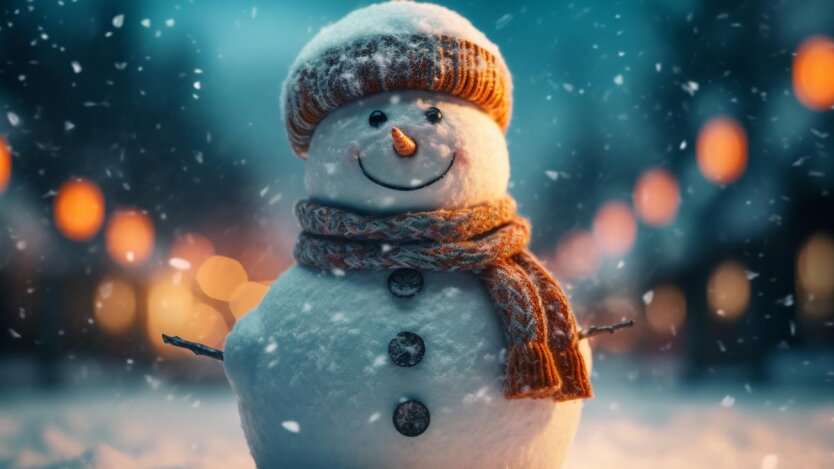 Погода в Украине, снеговик