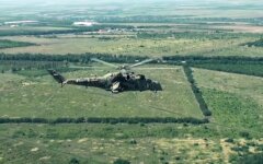 военный вертолет МИ-35, жесткая посадка, Крым