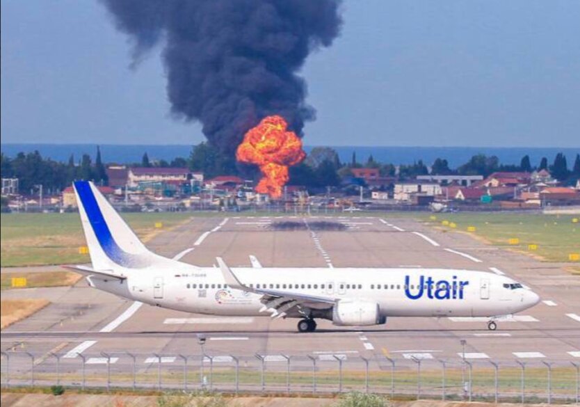 Пожар возле аэропорта в Сочи