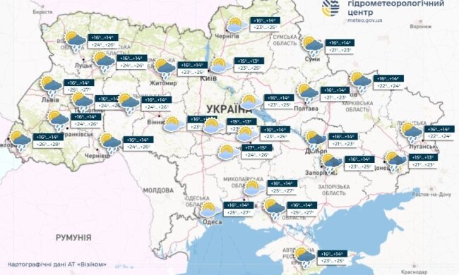 Прогноз погоды в Украине