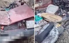 вторжение россии, путинские оккупанты на танке переехали авто