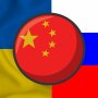 Флаги Украины, РФ и Китая
