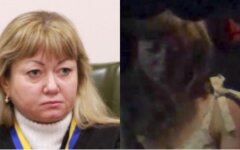 В Киеве судья на авто сбила столб и чудом не наехала на пешеходов