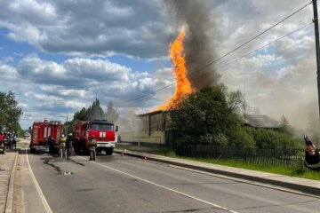 Пожар в Осташево, фото