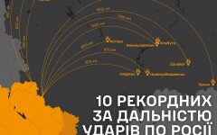 ЗСУ оприлюднили карту 10 найдальших ударів по військових об'єктах РФ за останні півроку