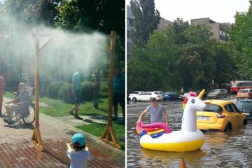 погода в украине, грозовые дожди, жара в июле