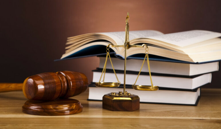Wooden gavel barrister, justice concept