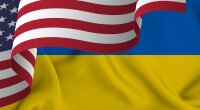 Флаги Украины и США, коллаж