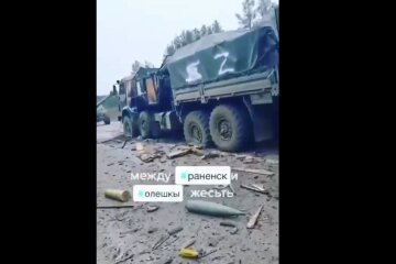 Разгром колоны российских оккупантов между Раненском и Олешками, в вторжение РФ в Украину
