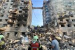 Жилой дом в Соломенском районе, разрушенный в результате российского обстрела