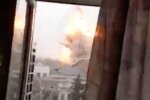 Появилось ужасающее видео момента ракетного удара по Харькову