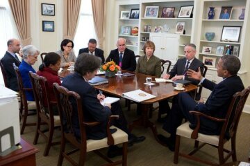 Заседание в Белом Доме, Кэтрин Эштон, Барак Обама