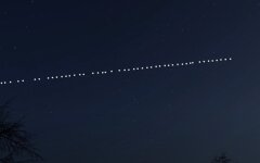 Спутники Starlink в небе
