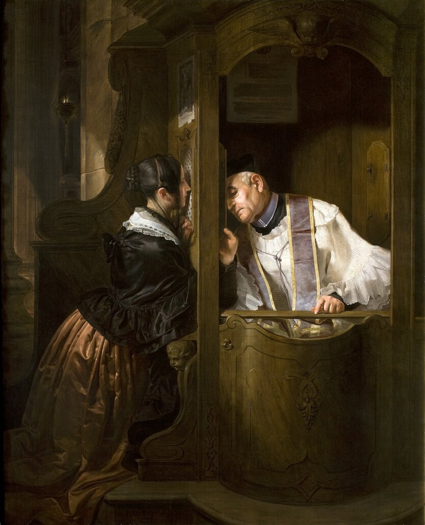 Джузеппе Молтени. "Исповедь", Molteni Giuseppe, La confessione. The Confession